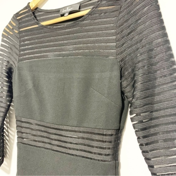 Lulu's Perfect Mesh Black Body Con Dress Size XS - Picture 6 of 11
